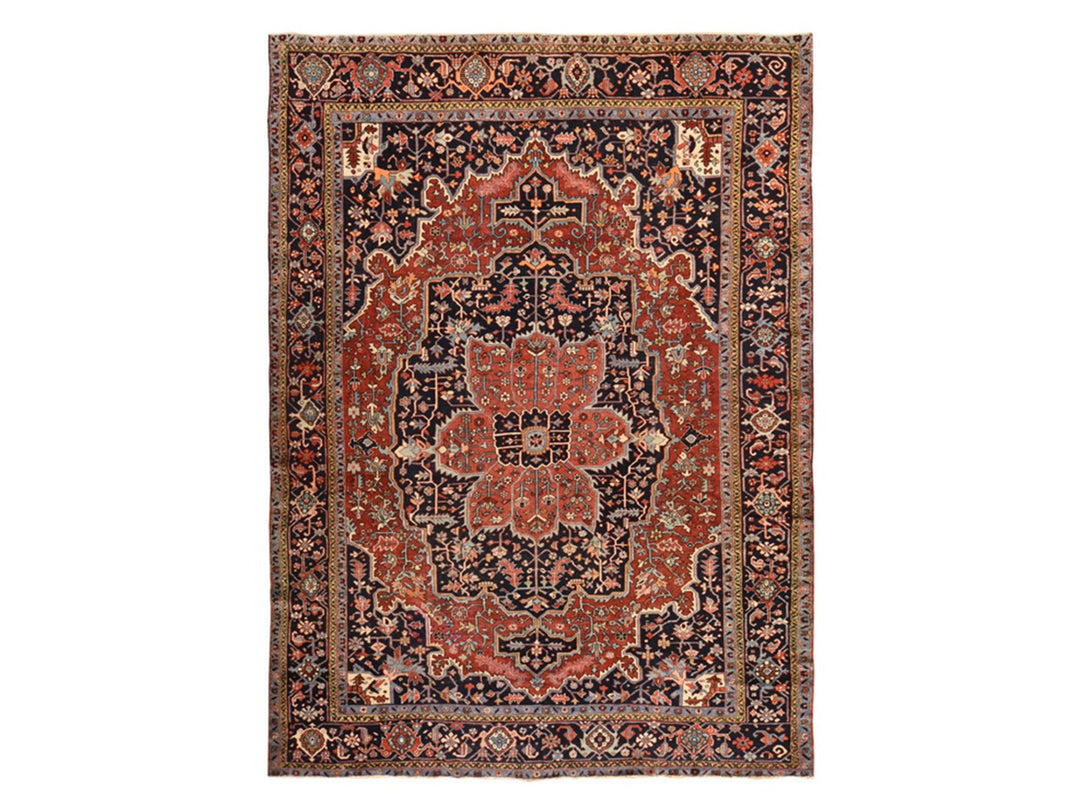 8'10" x 12'2" Vintage Hand Knotted Red Wool Rectangle Oriental Rug - MOA10278468