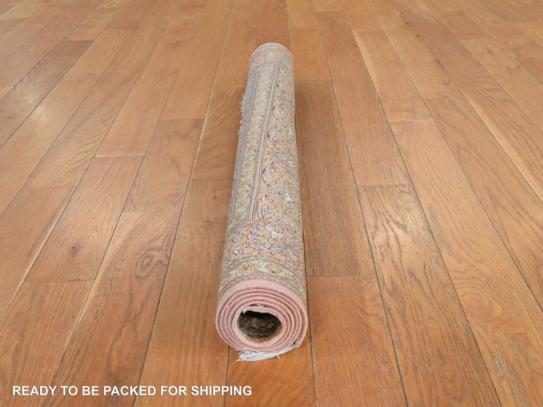 2'7" x 3'10" New Hand Knotted Ivory Silk Rectangle Oriental Rug - MOA10278469