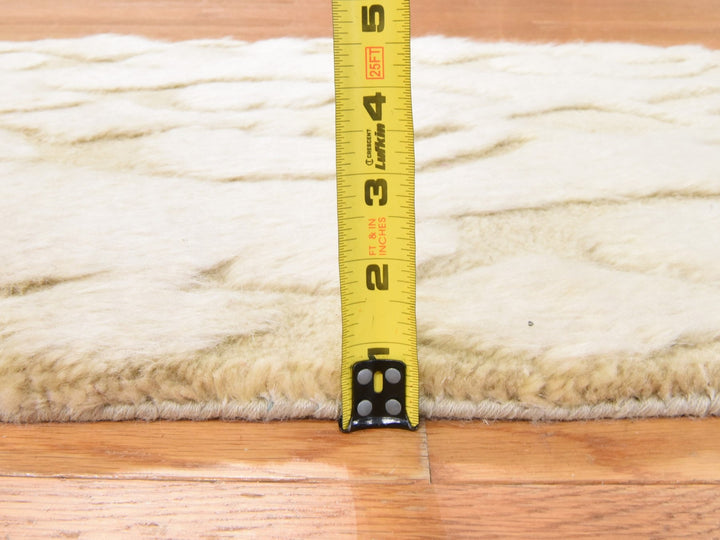 2'0" x 3'2" New Hand Knotted Beige Wool Rectangle Oriental Rug - MOA10278473