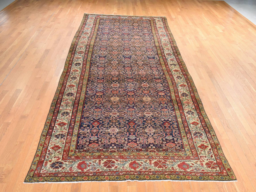 6'4" x 16'3" Vintage Hand Knotted Blue Wool Runner Oriental Rug - MOA10278475