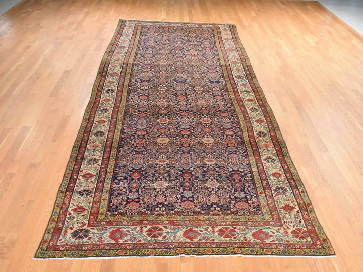 6'4" x 16'3" Vintage Hand Knotted Blue Wool Runner Oriental Rug - MOA10278475