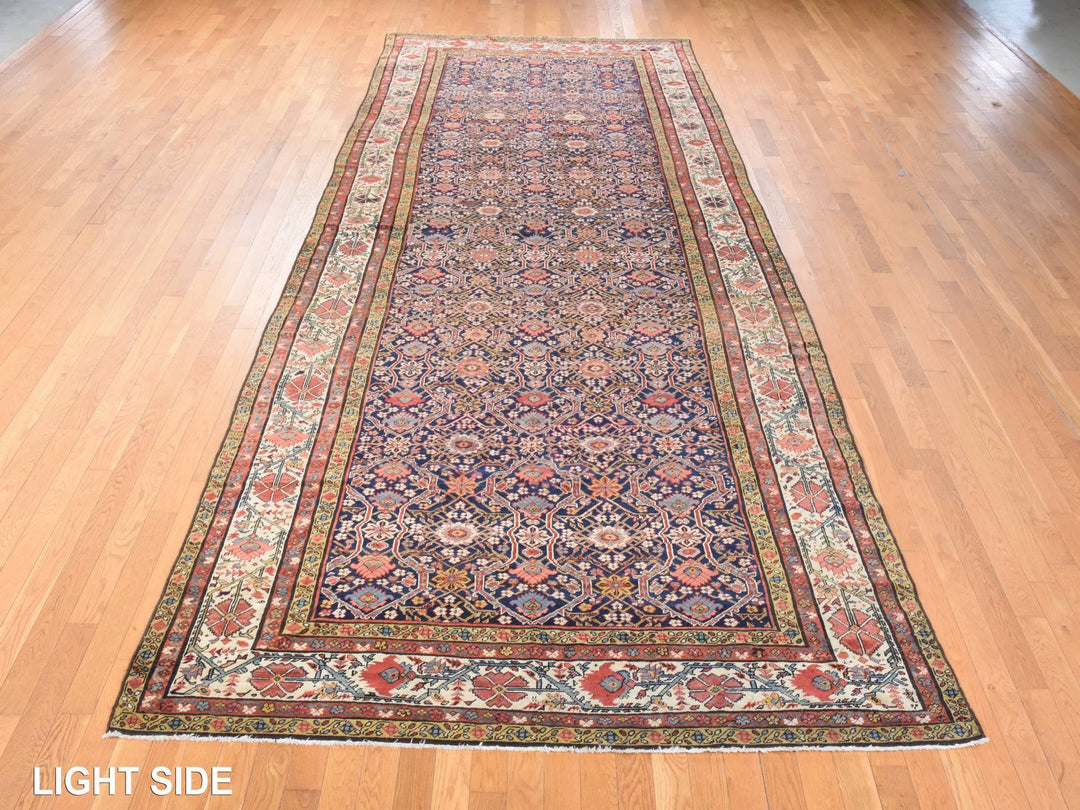 6'4" x 16'3" Vintage Hand Knotted Blue Wool Runner Oriental Rug - MOA10278475