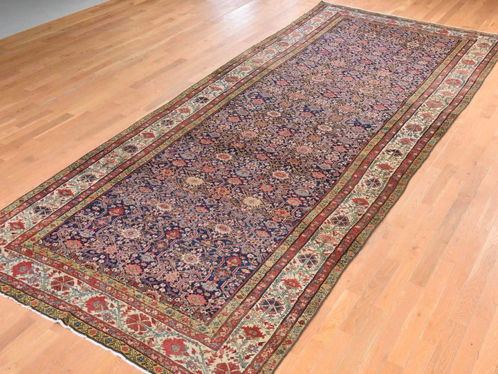 6'4" x 16'3" Vintage Hand Knotted Blue Wool Runner Oriental Rug - MOA10278475