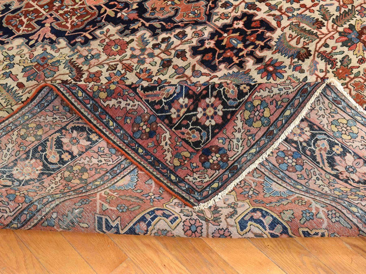 8'5" x 11'4" Vintage Hand Knotted Ivory Wool Rectangle Oriental Rug - MOA10278476