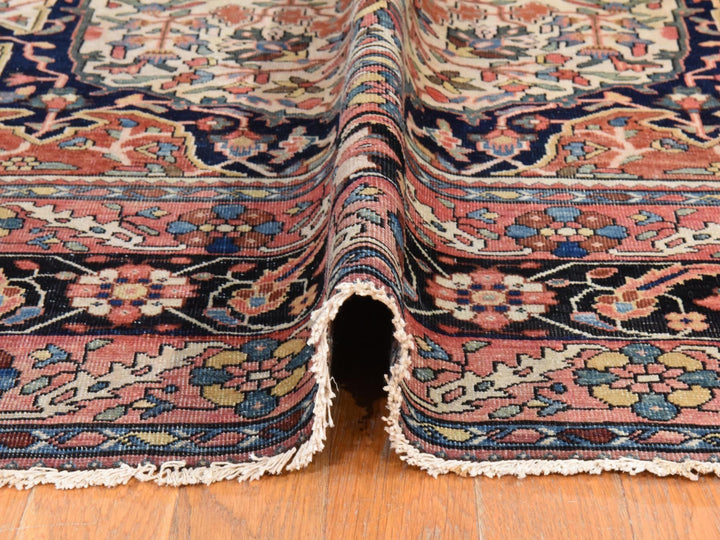 8'5" x 11'4" Vintage Hand Knotted Ivory Wool Rectangle Oriental Rug - MOA10278476
