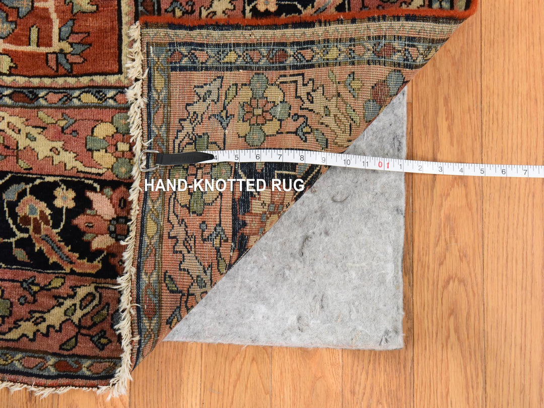 8'5" x 11'4" Vintage Hand Knotted Ivory Wool Rectangle Oriental Rug - MOA10278476