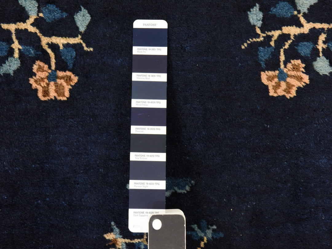 3'0" x 4'6" Vintage Hand Knotted Blue Wool Rectangle Oriental Rug - MOA10278479