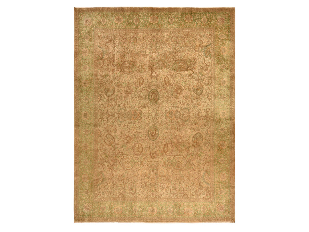 9'9" x 13'0" Vintage Hand Knotted Brown Wool Rectangle Oriental Rug - MOA10278480