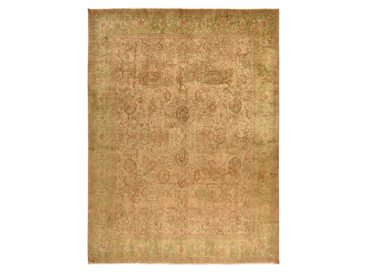 9'9" x 13'0" Vintage Hand Knotted Brown Wool Rectangle Oriental Rug - MOA10278480