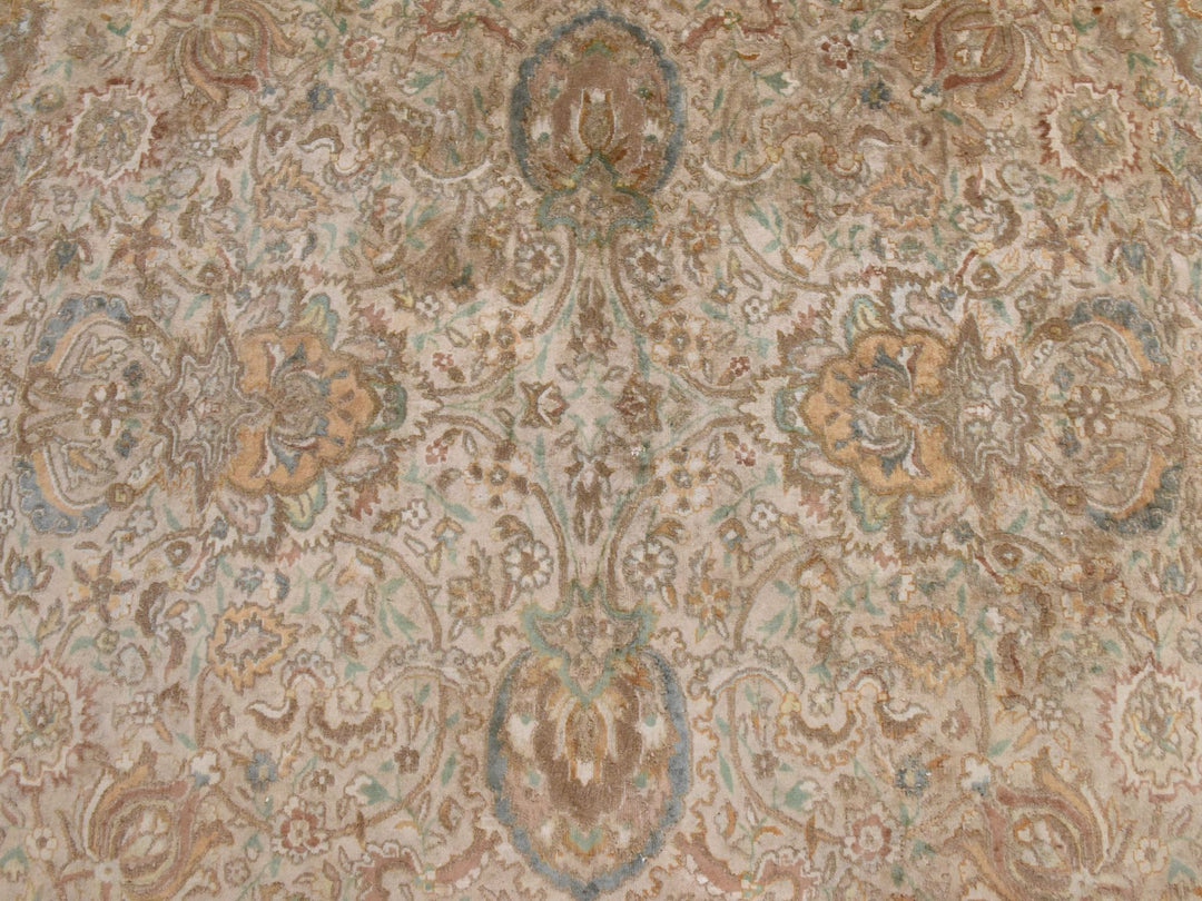 9'9" x 13'0" Vintage Hand Knotted Brown Wool Rectangle Oriental Rug - MOA10278480