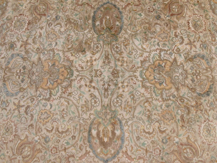 9'9" x 13'0" Vintage Hand Knotted Brown Wool Rectangle Oriental Rug - MOA10278480
