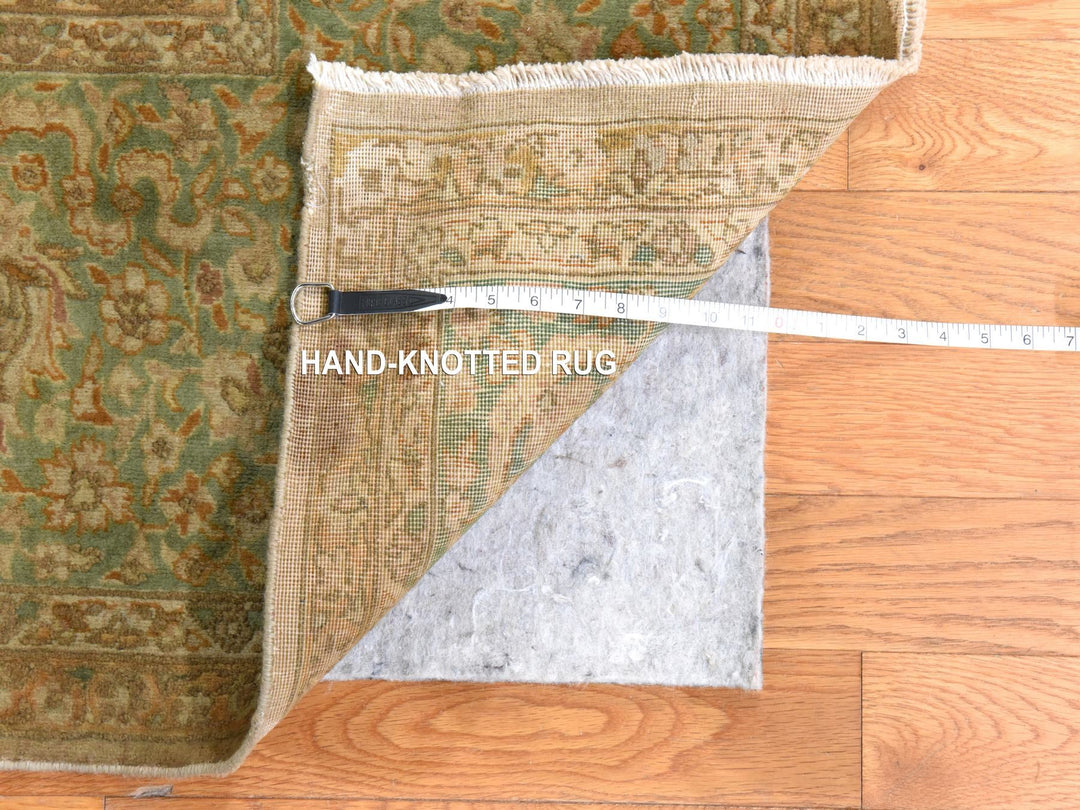 9'9" x 13'0" Vintage Hand Knotted Brown Wool Rectangle Oriental Rug - MOA10278480