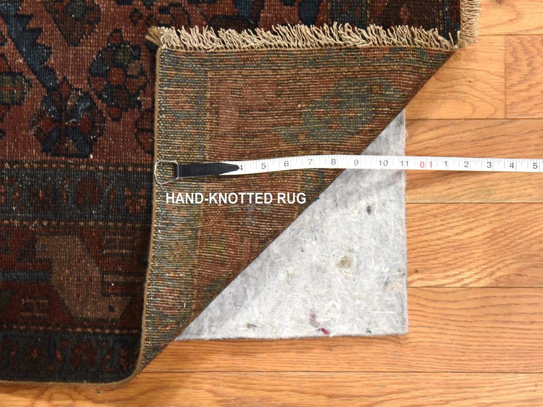 3'3" x 5'5" Vintage Hand Knotted Brown Wool Rectangle Oriental Rug - MOA10278483