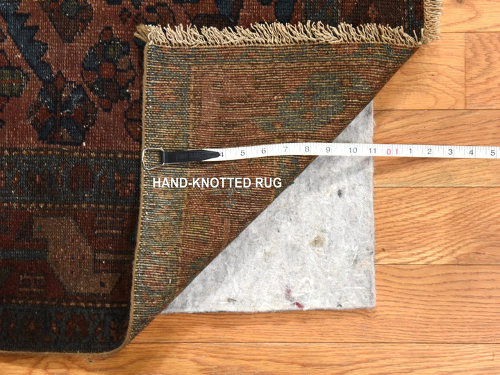 3'3" x 5'5" Vintage Hand Knotted Brown Wool Rectangle Oriental Rug - MOA10278483
