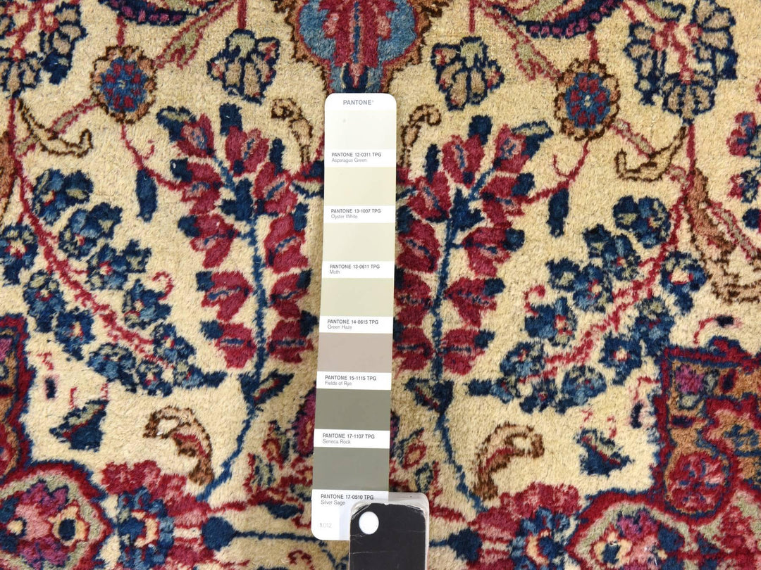 3'0" x 12'0" Vintage Hand Knotted Ivory Wool Runner Oriental Rug - MOA10278485