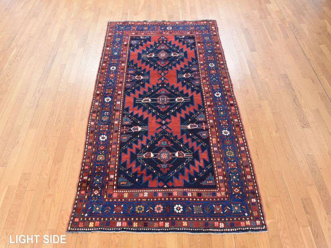 5'0" x 8'6" Vintage Hand Knotted Red Wool Rectangle Oriental Rug - MOA10278487