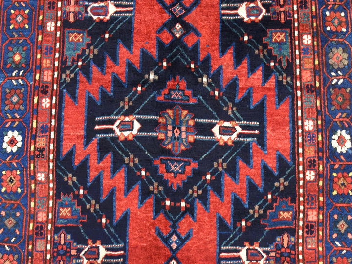 5'0" x 8'6" Vintage Hand Knotted Red Wool Rectangle Oriental Rug - MOA10278487
