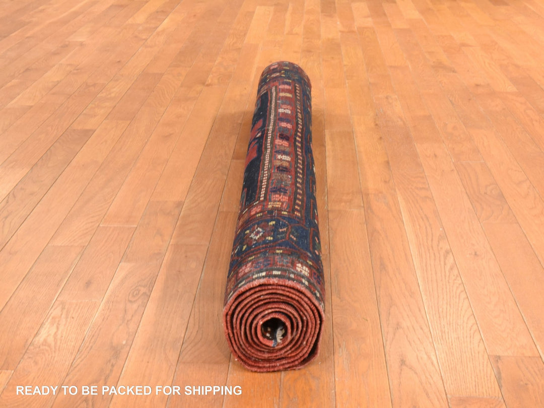 5'0" x 8'6" Vintage Hand Knotted Red Wool Rectangle Oriental Rug - MOA10278487
