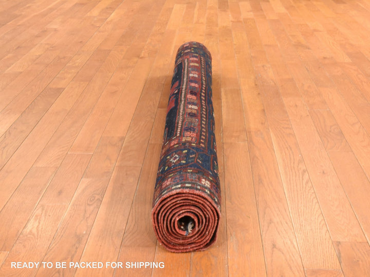 5'0" x 8'6" Vintage Hand Knotted Red Wool Rectangle Oriental Rug - MOA10278487