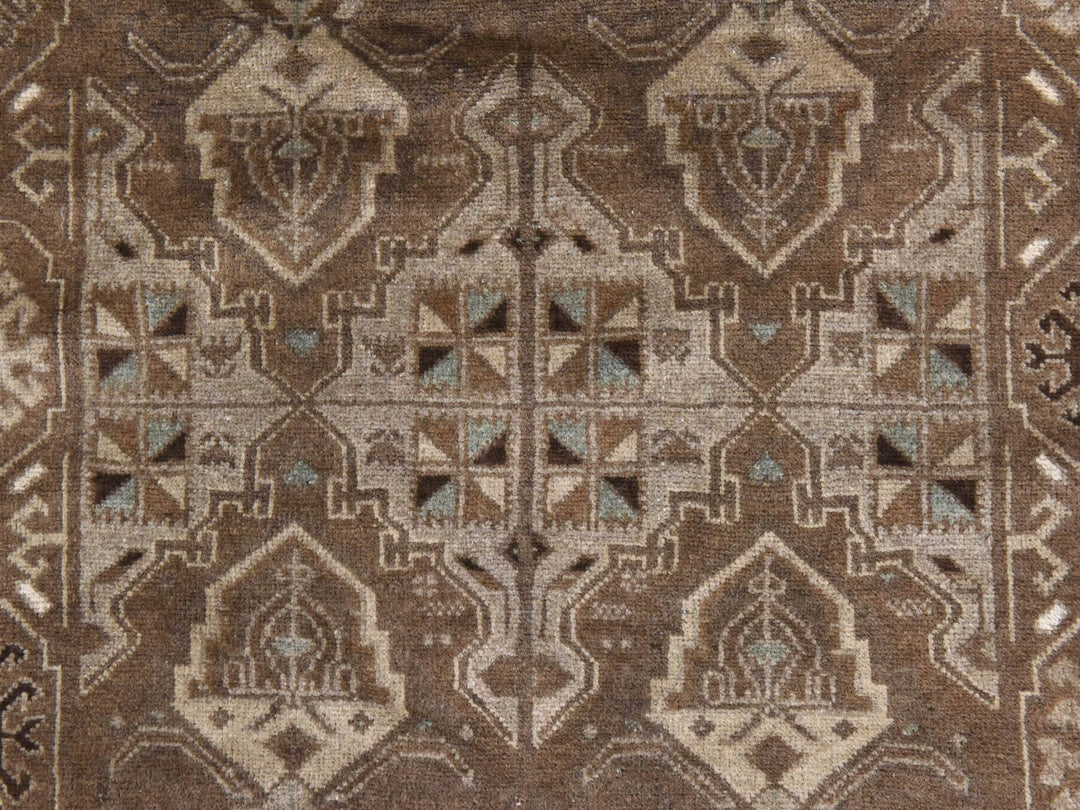 2'10" x 9'2" New Hand Knotted Brown Wool Runner Oriental Rug - MOA10278491