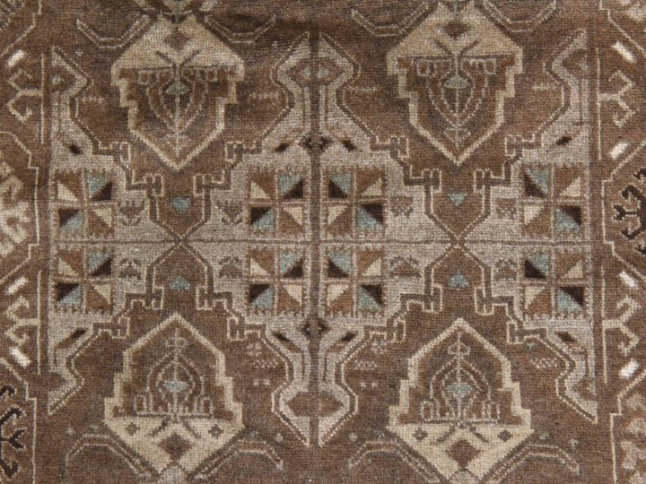 2'10" x 9'2" New Hand Knotted Brown Wool Runner Oriental Rug - MOA10278491