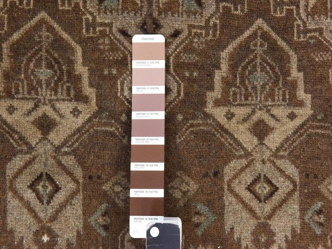 2'10" x 9'2" New Hand Knotted Brown Wool Runner Oriental Rug - MOA10278491