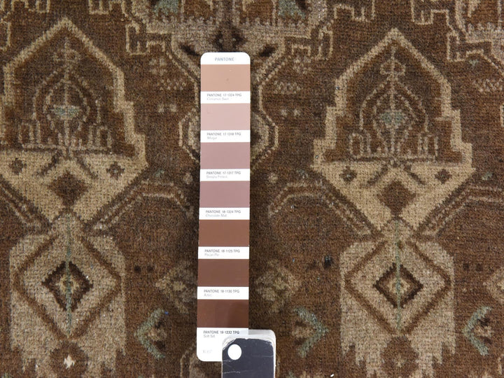2'10" x 9'2" New Hand Knotted Brown Wool Runner Oriental Rug - MOA10278491