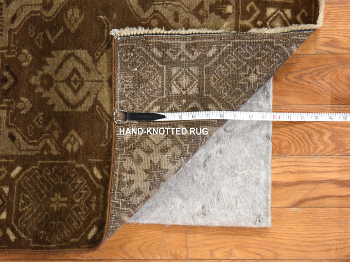 2'10" x 9'2" New Hand Knotted Brown Wool Runner Oriental Rug - MOA10278491