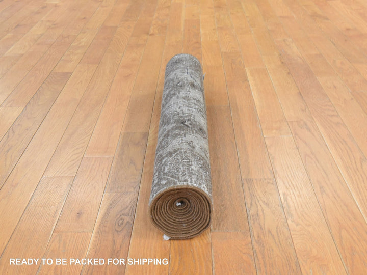 2'10" x 9'2" New Hand Knotted Brown Wool Runner Oriental Rug - MOA10278491