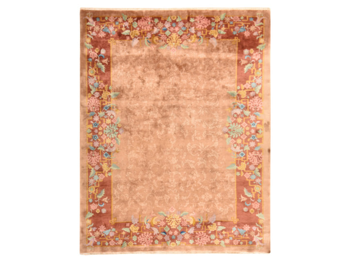 8'10" x 11'5" Vintage Hand Knotted Brown Wool Rectangle Oriental Rug - MOA10278492