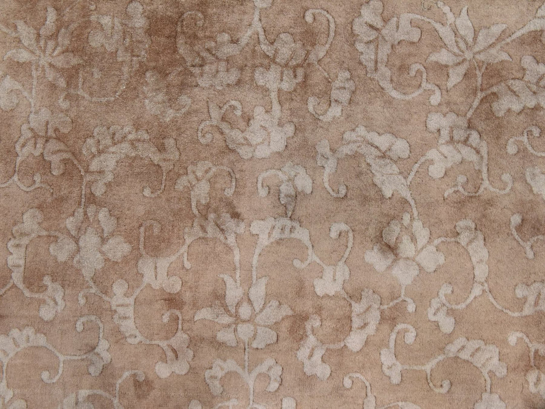 8'10" x 11'5" Vintage Hand Knotted Brown Wool Rectangle Oriental Rug - MOA10278492