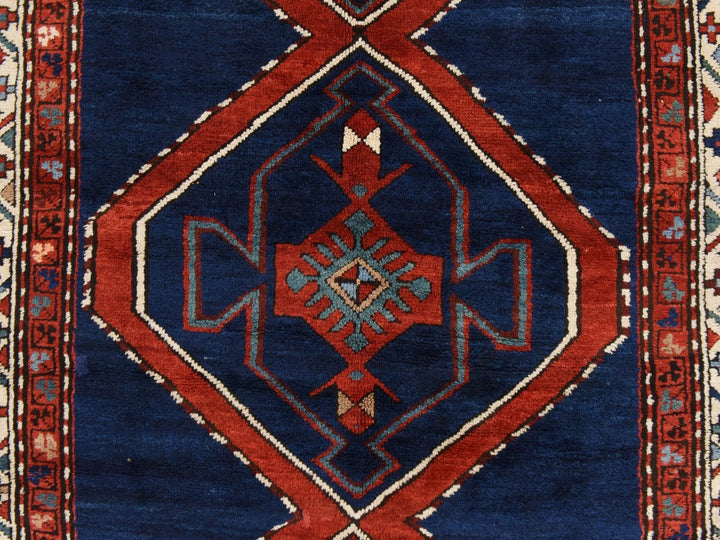 4'0" x 8'9" Vintage Hand Knotted Blue Wool Runner Oriental Rug - MOA10278495