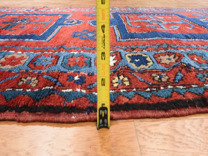 4'4" x 8'2" Vintage Hand Knotted Red Wool Rectangle Oriental Rug - MOA10278497