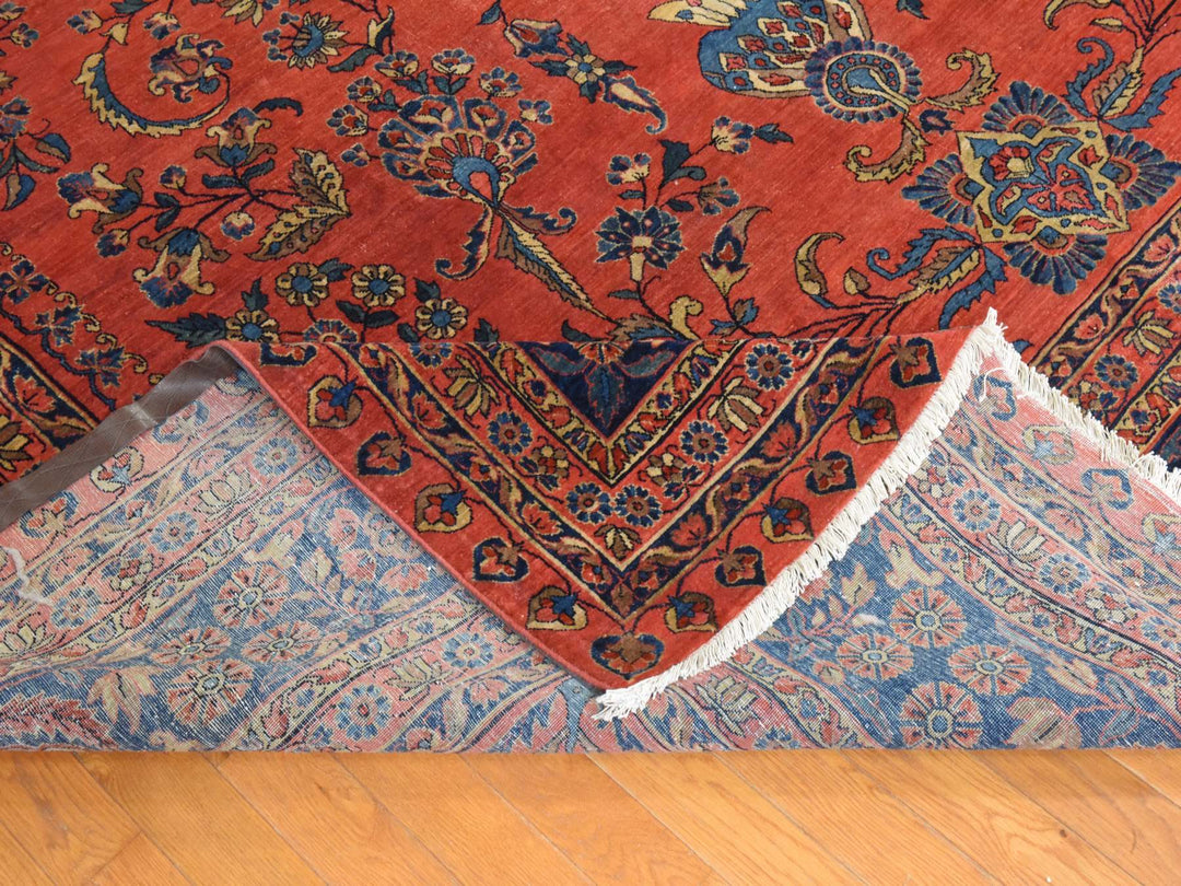 10'4" x 14'4" Vintage Hand Knotted Red Wool Rectangle Oriental Rug - MOA10278498