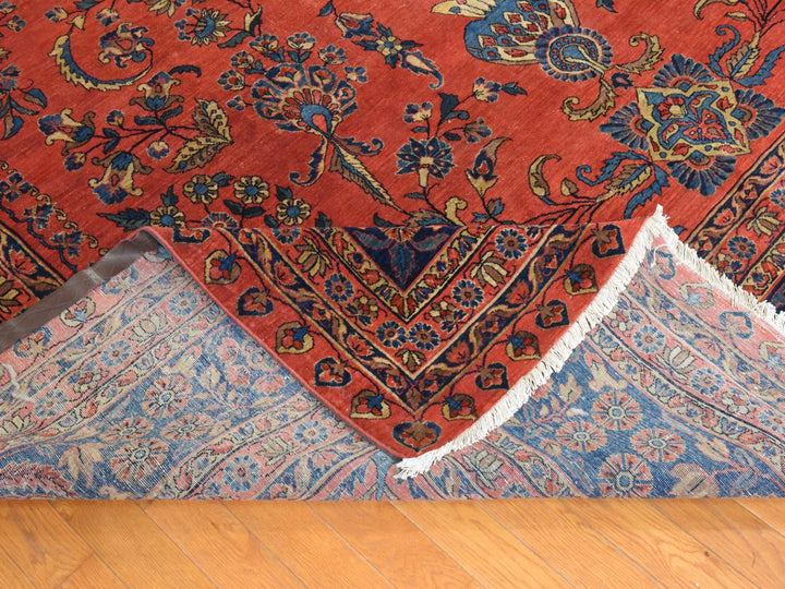 10'4" x 14'4" Vintage Hand Knotted Red Wool Rectangle Oriental Rug - MOA10278498