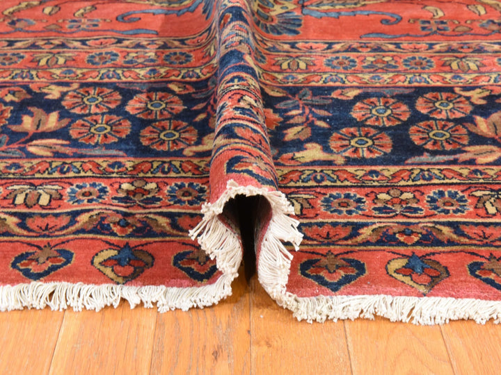 10'4" x 14'4" Vintage Hand Knotted Red Wool Rectangle Oriental Rug - MOA10278498