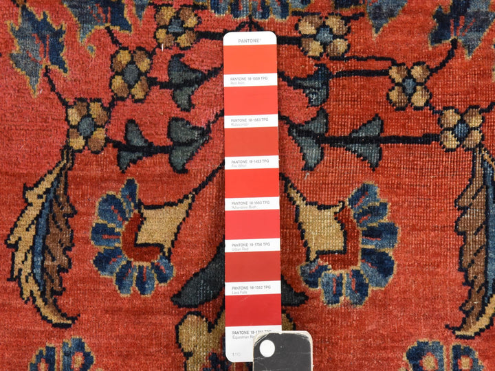10'4" x 14'4" Vintage Hand Knotted Red Wool Rectangle Oriental Rug - MOA10278498