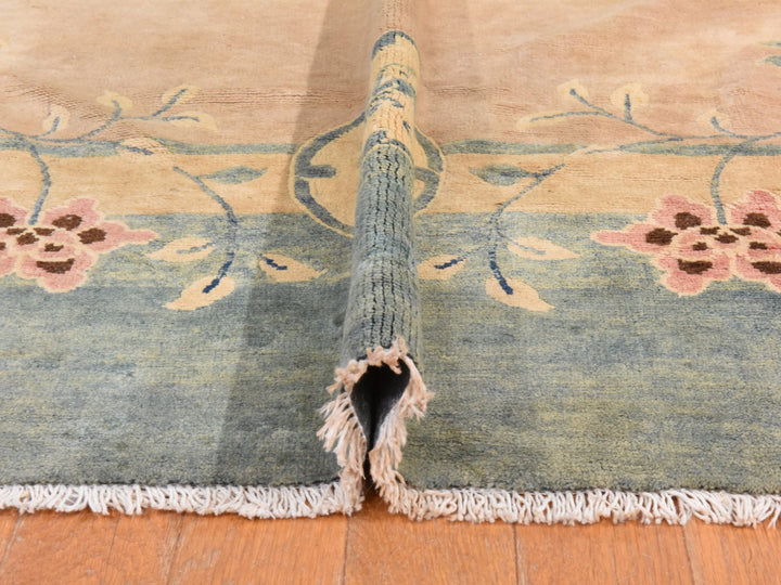 10'8" x 15'8" Vintage Hand Knotted Pink Wool Rectangle Oriental Rug - MOA10278499