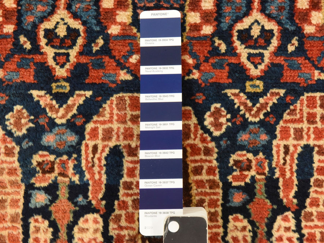 3'10" x 12'5" Vintage Hand Knotted Blue Wool Runner Oriental Rug - MOA10278500
