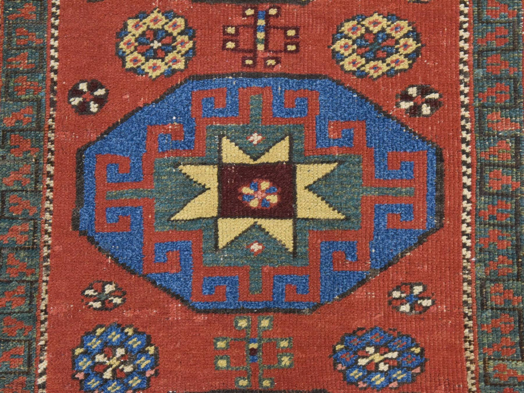3'4" x 11'2" Vintage Hand Knotted Red Wool Runner Oriental Rug - MOA10278502