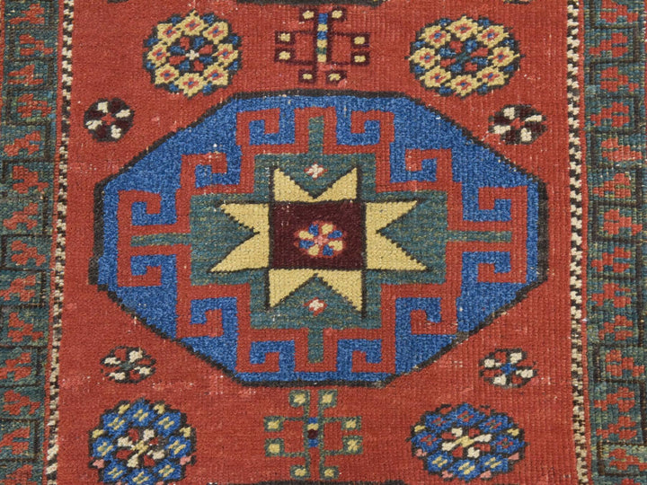 3'4" x 11'2" Vintage Hand Knotted Red Wool Runner Oriental Rug - MOA10278502