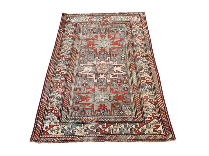 3'5" x 5'1" Vintage Hand Knotted Grey Wool Rectangle Oriental Rug - MOA10278507
