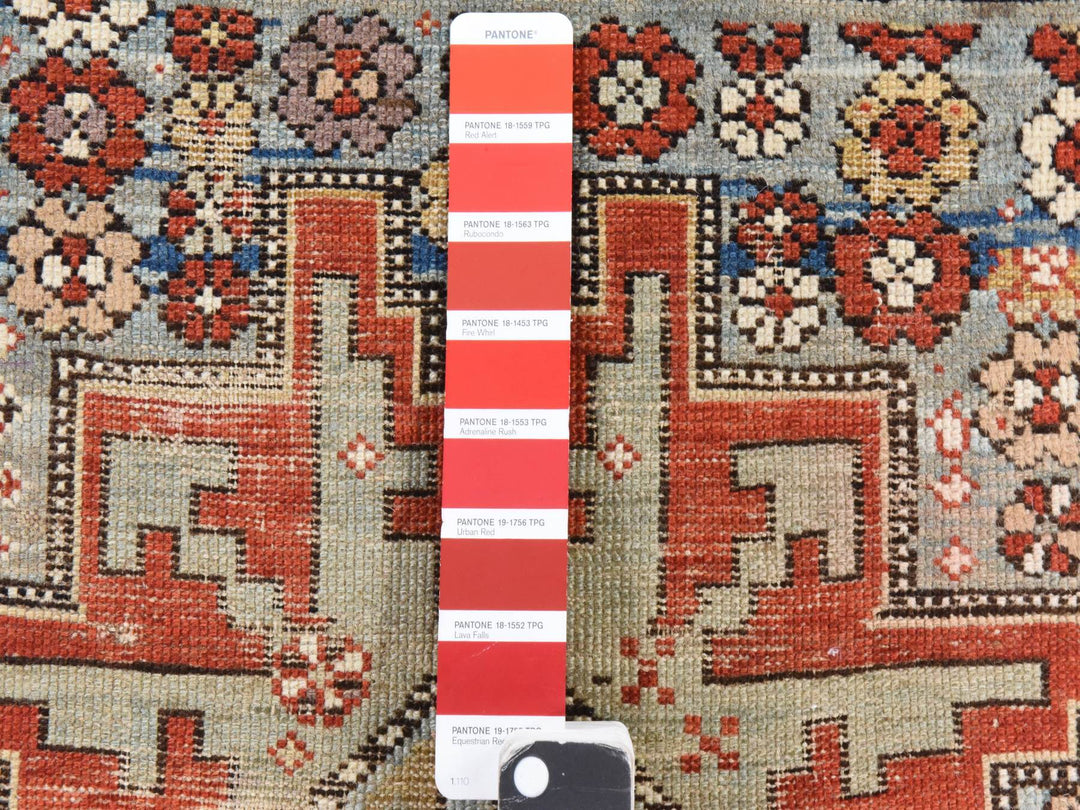 3'5" x 5'1" Vintage Hand Knotted Grey Wool Rectangle Oriental Rug - MOA10278507