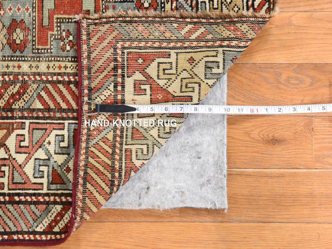 3'5" x 5'1" Vintage Hand Knotted Grey Wool Rectangle Oriental Rug - MOA10278507
