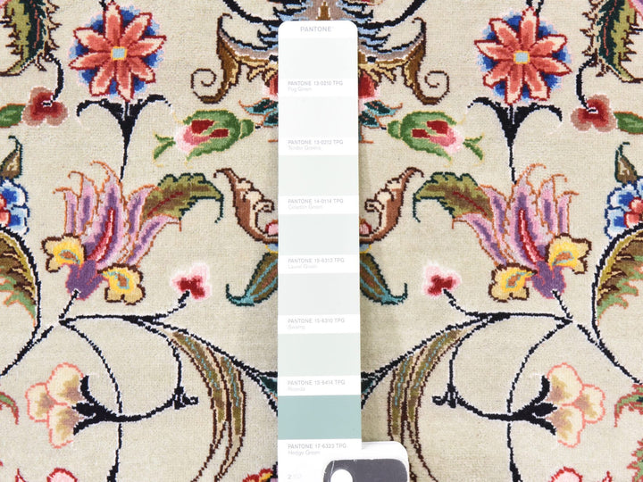 13'0" x 20'3" New Hand Knotted Ivory Wool & Silk Rectangle Oriental Rug - MOA10278508