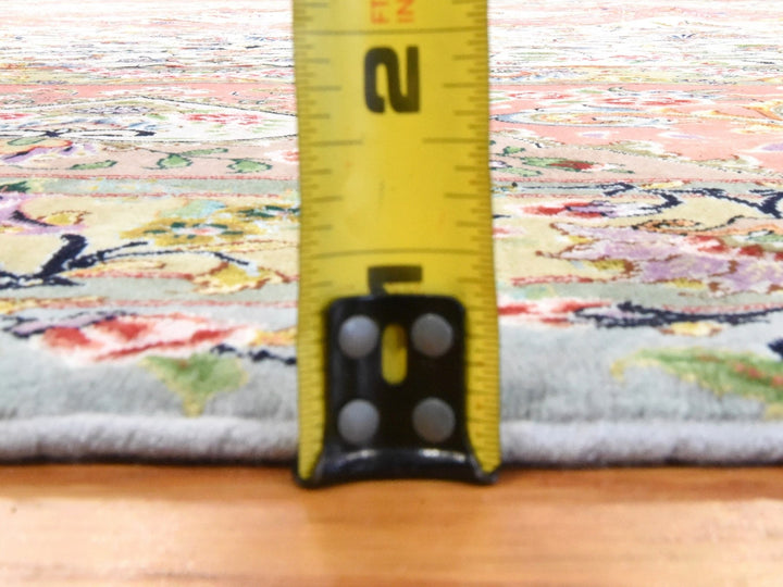 13'0" x 20'3" New Hand Knotted Ivory Wool & Silk Rectangle Oriental Rug - MOA10278508