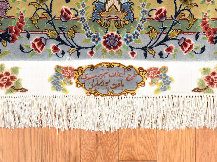 13'0" x 20'3" New Hand Knotted Ivory Wool & Silk Rectangle Oriental Rug - MOA10278508