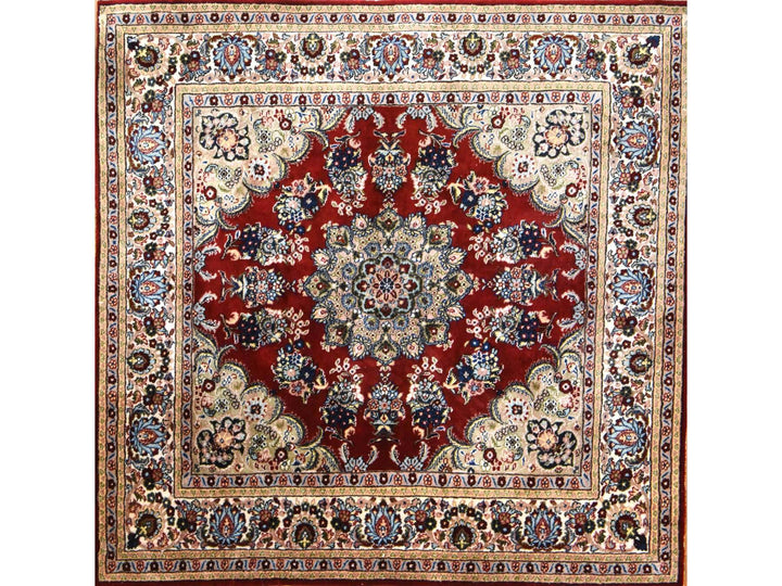 2'0" x 2'1" New Hand Knotted Red Silk Square Oriental Rug - MOA10278512
