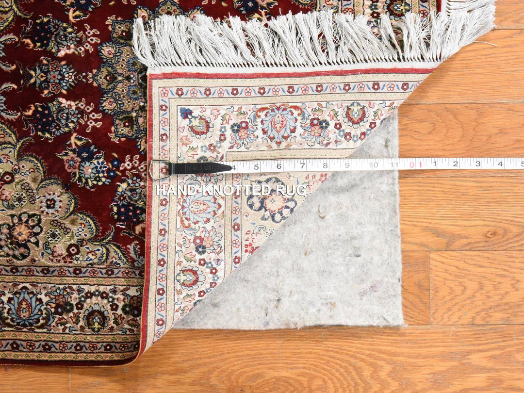 2'0" x 2'1" New Hand Knotted Red Silk Square Oriental Rug - MOA10278512