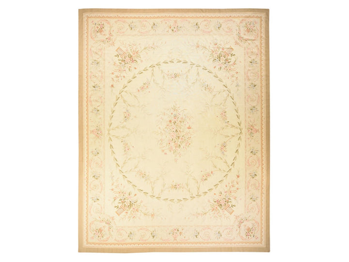 11'9" x 15'0" New Hand Woven Ivory Wool Rectangle Oriental Rug - MOA10278514